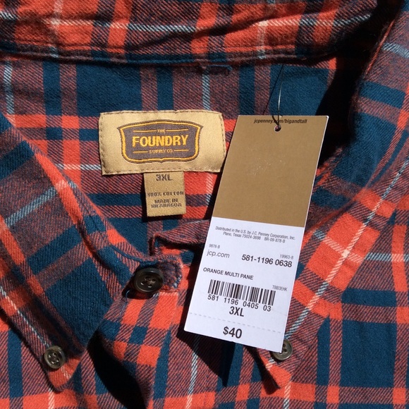 Foundry Men’s Plaid Checks Flannel 3XL 3XLT 4XL - Picture 5 of 7